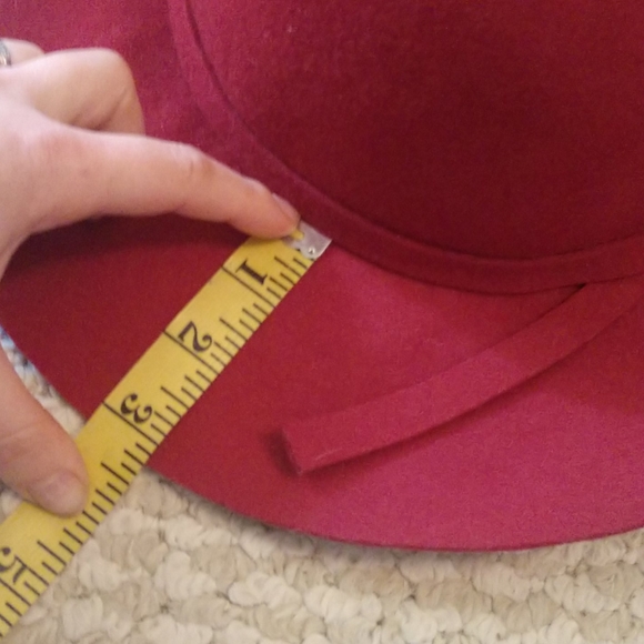 👒 Red Wide Brim Floppy Felt Sunday Sun Hat Summer - Picture 5 of 8